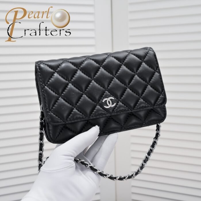⁦Chanel Woc Classic Lambskin Silver Hardware Shoulder Bag Handbag⁩ - الصورة ⁦5⁩