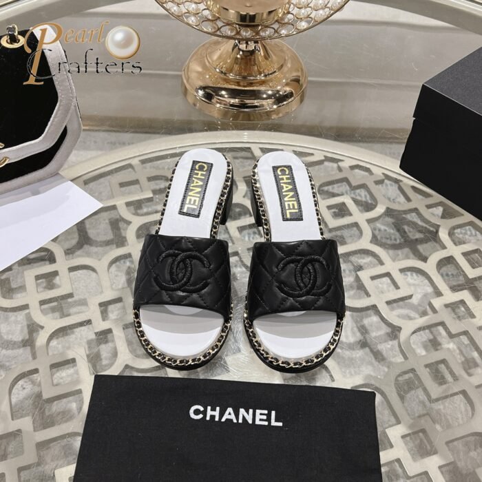 Chanel Slipper Sandals Heels Shoes - Image 3