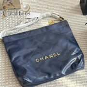 ⁦Chanel 22 Garbage Bag Waxed Cowhide Double C Gold Coin Pendant Handbag Shoulder Bag⁩ - الصورة ⁦3⁩
