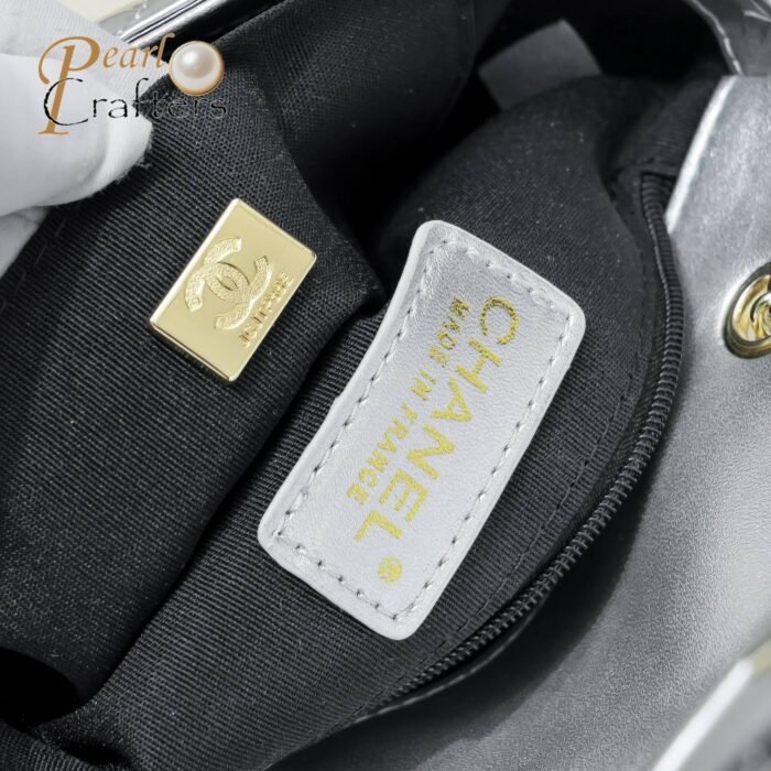 ⁦Chanel 24c Star Bag Mini CF Patent Leather Silver Shoulder Bag Handbag⁩ - الصورة ⁦9⁩