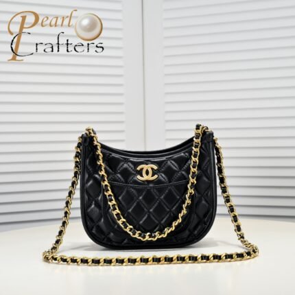 Chanel 24S Half Moon  Hobo Underarm Bag  Shoulder Bag Handbag