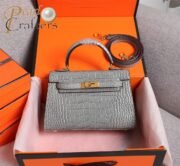 ⁦Hermes Kelly Gold Buckle Bag-Crocodile Handbag Shoulder Bag⁩ - الصورة ⁦12⁩