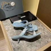 ⁦Prada  Polished Leather Sandals Slide⁩ - الصورة ⁦4⁩