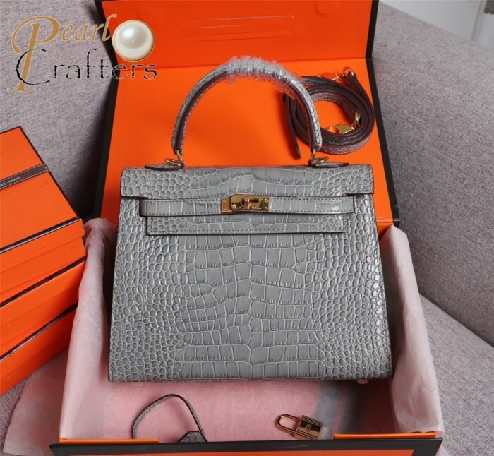 ⁦Hermes Kelly Gold Buckle Bag-Crocodile Handbag Shoulder Bag⁩ - الصورة ⁦20⁩