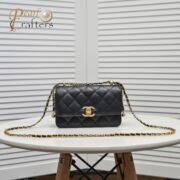 Chanel WOC Double Gold Ball Chain Mini Shoulder Bag Handbag