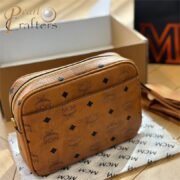 ⁦MCM Small & Mini Size Aren Crossbody in Visetos Cognac Bag⁩ - الصورة ⁦4⁩