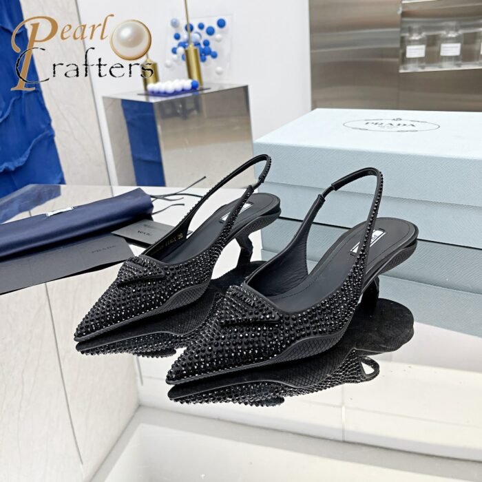 ⁦Prada  Fabric Pointy Stilettos 3CM Sandals Slide⁩ - الصورة ⁦2⁩