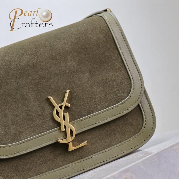 ⁦Saint Laurent YSL brown Solferino medium suede shoulder bag 10A quality 635025⁩ - الصورة ⁦13⁩