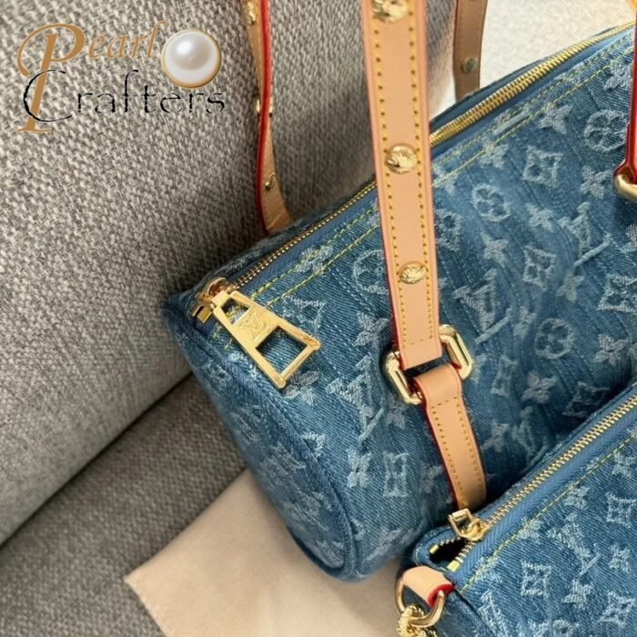 Louis Vuitton LV Denim PAPILLON Handbag Shoulder Bag - Image 7