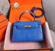 ⁦Hermes Kelly Gold Buckle Bag-Crocodile Handbag Shoulder Bag⁩ - الصورة ⁦13⁩