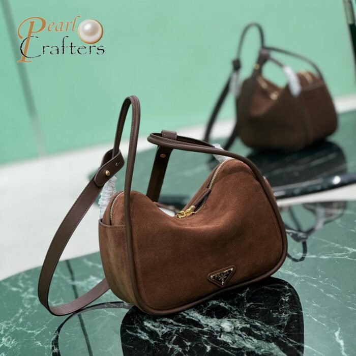 Prada Darling Suede Handbag 10A quality 1BE078 - Image 2