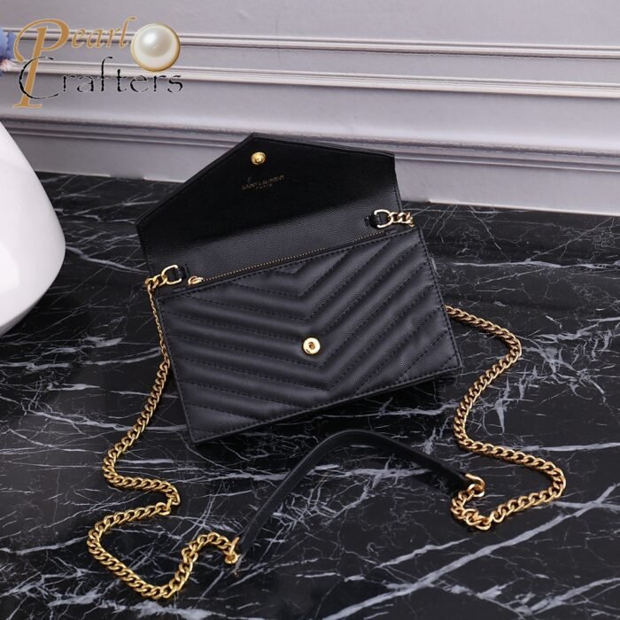 ⁦Saint Laurent YSL Gold Logo Crossbody Shoulder Bag⁩ - الصورة ⁦1⁩
