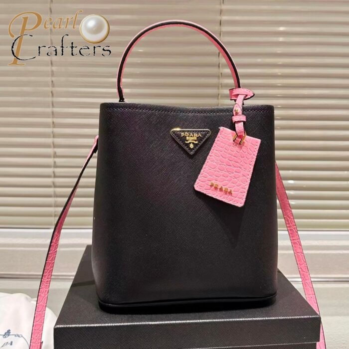 Prada Panier Handbag Saffiano Shoulder Bag - Image 8