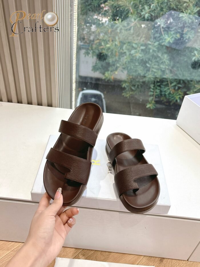 ⁦The Row Round toeFlat Loafers Sandals Slipper Shoes⁩ - الصورة ⁦6⁩