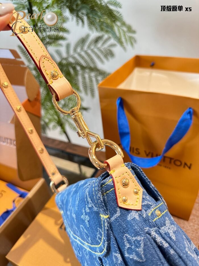 Louis Vuitton Denim Shoulder Bag - Image 6