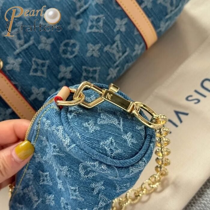 Louis Vuitton LV Denim PAPILLON Handbag Shoulder Bag - Image 5