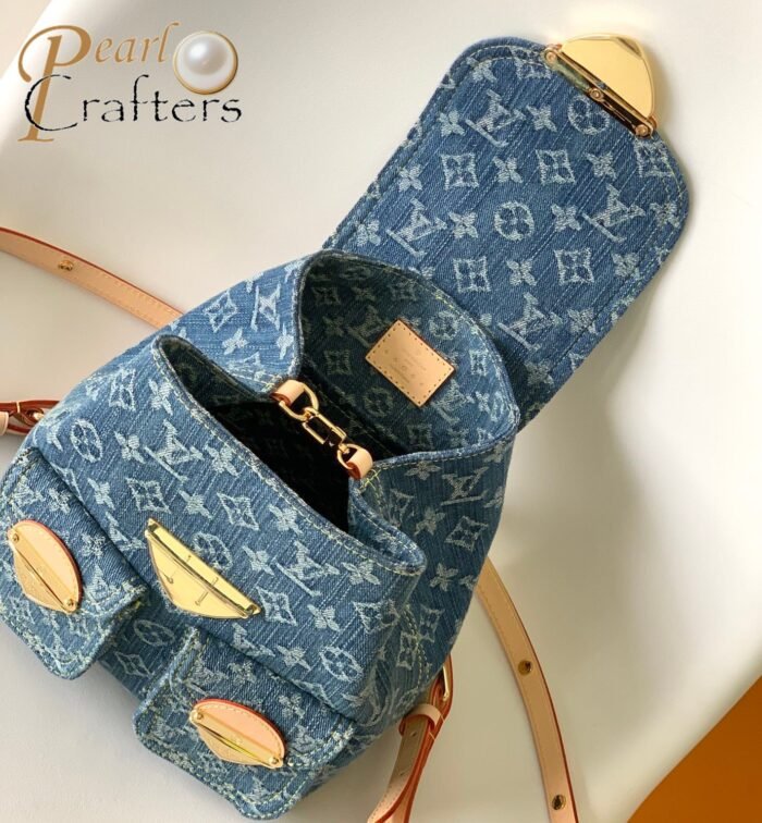 ⁦Louis Vuitton LV VENICE Denim Backpack Bag M46836⁩ - الصورة ⁦7⁩
