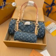 Louis Vuitton LV Denim PAPILLON Handbag Shoulder Bag - Image 3