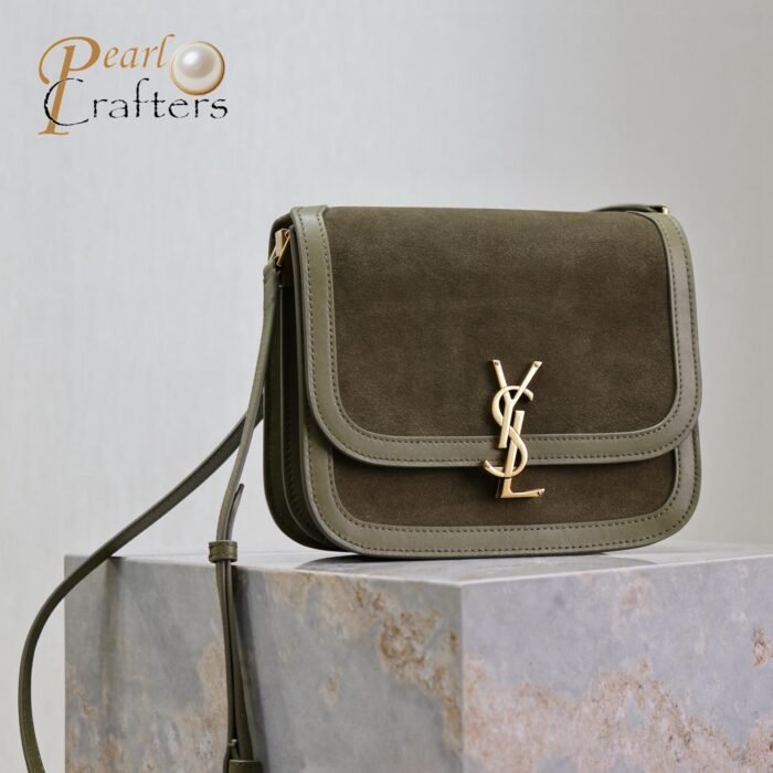 ⁦Saint Laurent YSL brown Solferino medium suede shoulder bag 10A quality 635025⁩ - الصورة ⁦17⁩