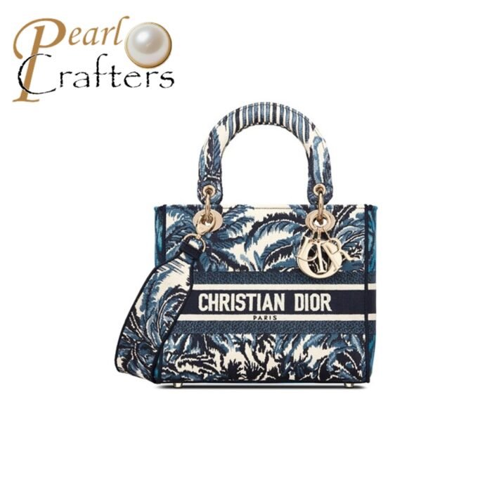 Dior The LADY D-LITE Bag Blue Dior Palms Embroidery M0565OREU_M928 - Image 1