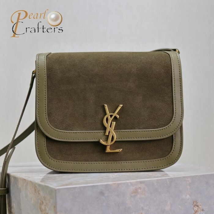 ⁦Saint Laurent YSL brown Solferino medium suede shoulder bag 10A quality 635025⁩ - الصورة ⁦12⁩
