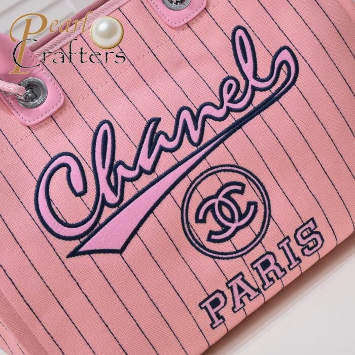 Chanel Cruise Chain Canvas Beach Bag Shopping bag Tote Shoulder Bag Handbag - Image 6