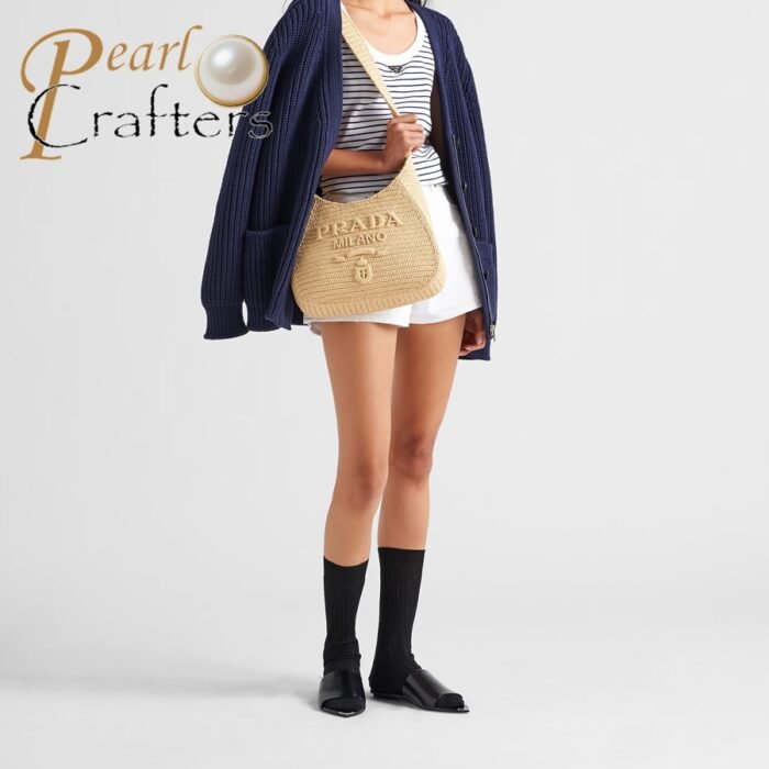 ⁦Prada Crochet Handbag Tote Bag Shoulder Bag⁩ - الصورة ⁦2⁩