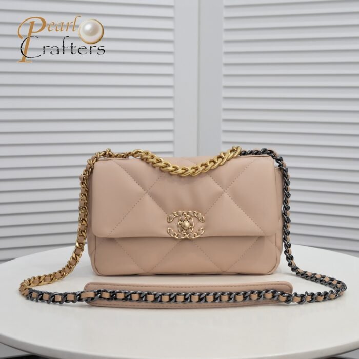 Chanel Lambskin Quilted Small 19 Flap Shoulder Bag Handbag - Image 1