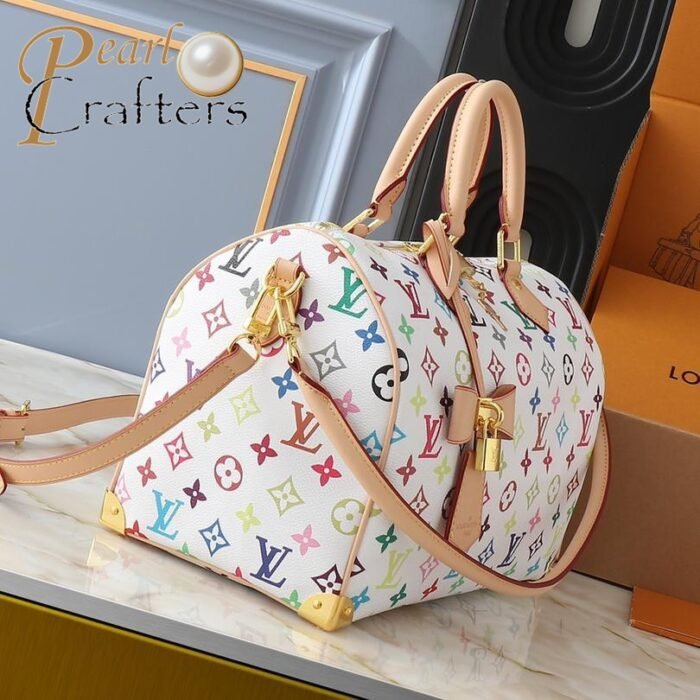 ⁦Louis Vuitton LV Takashi Murakami Nano Speedy Crossbody Shoulder Bag M13805 M13257⁩ - الصورة ⁦4⁩