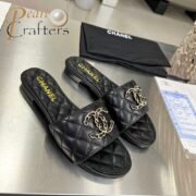 Chanel Lambskin Fashion Flat Sandals Slide - Image 6