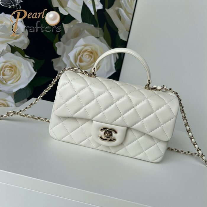 Chanel Classic Mini Flap Bag Top Handle Shoulder Bag Handbag 10A - Image 7