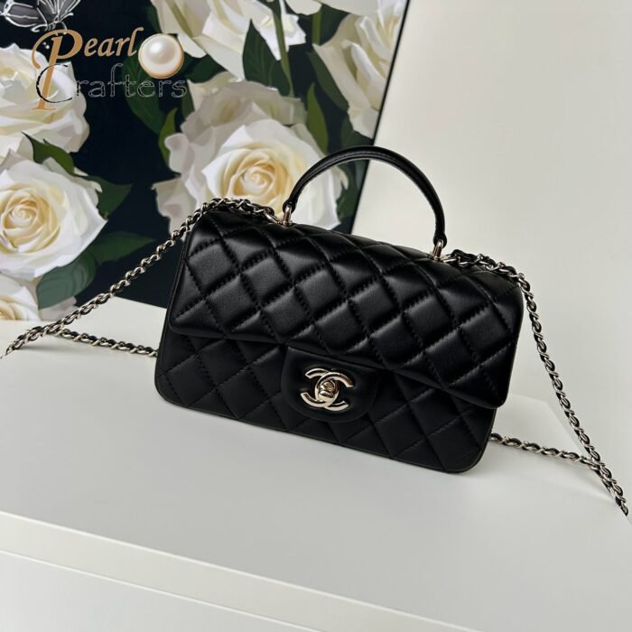 Chanel Classic Mini Flap Bag Top Handle Shoulder Bag Handbag 10A - Image 11