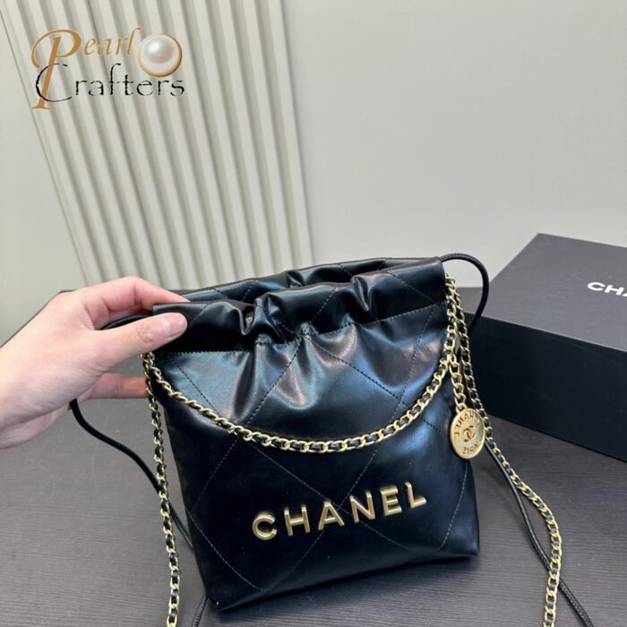 ⁦Chanel 23 Bag Calfskin Bucket Bag Shoulder Crossbody Bag⁩ - الصورة ⁦7⁩