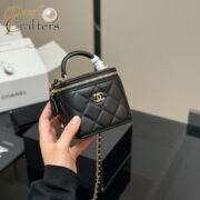 Chanel Box Bag with Mirror Handbag Shoulder Satchel - Image 6