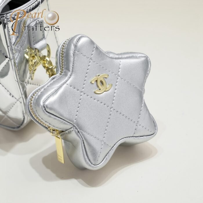 ⁦Chanel 24c Star Bag Mini CF Patent Leather Silver Shoulder Bag Handbag⁩ - الصورة ⁦7⁩
