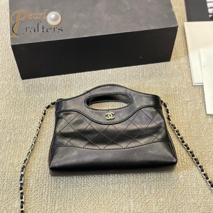 CHANEL 31 Mini Cowhide Shoulder Bag Black - Image 10
