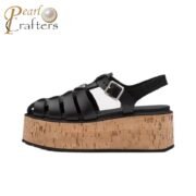 ⁦Prada   Rubber Wedge With Thick Sole Sandals Slide⁩ - الصورة ⁦3⁩