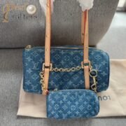 Louis Vuitton LV Denim PAPILLON Handbag Shoulder Bag