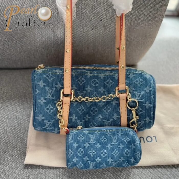 Louis Vuitton LV Denim PAPILLON Handbag Shoulder Bag - Image 1