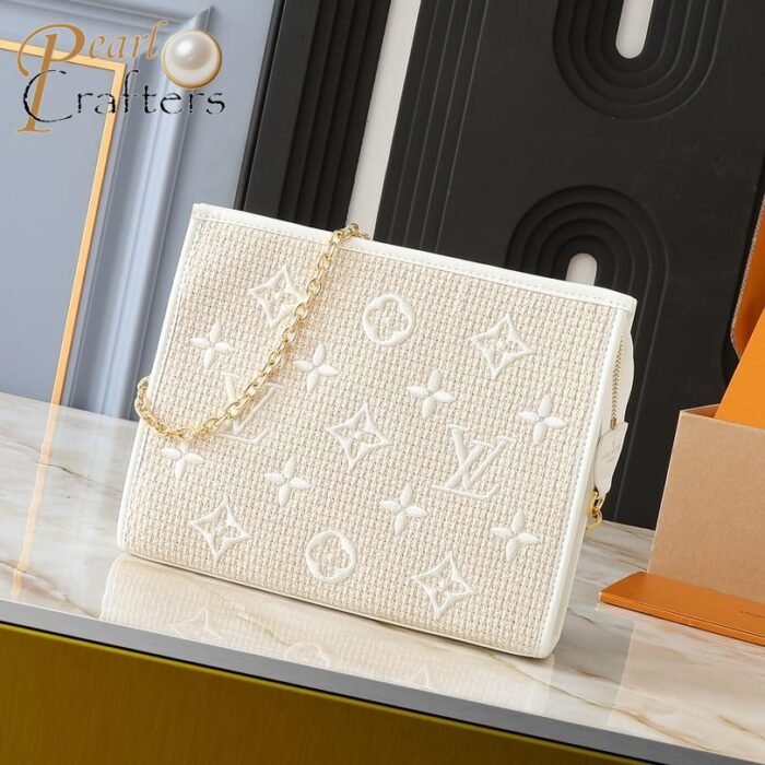 Louis Vuitton LV Poche Toilette Raffia Tote Shoulder Wash Bag M81366 M82521 - Image 5