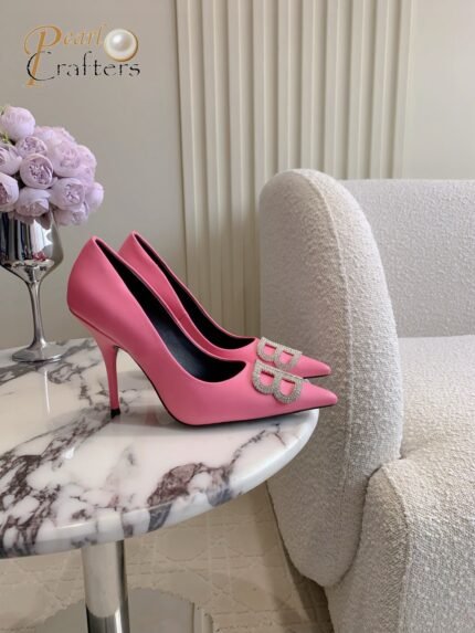 Balenciaga Classic Pointed Toe High Heel Mule Half Sandals Slipper Heels Shoes