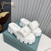 Prada Leather Platform Sandals Slide Sandal - Image 4