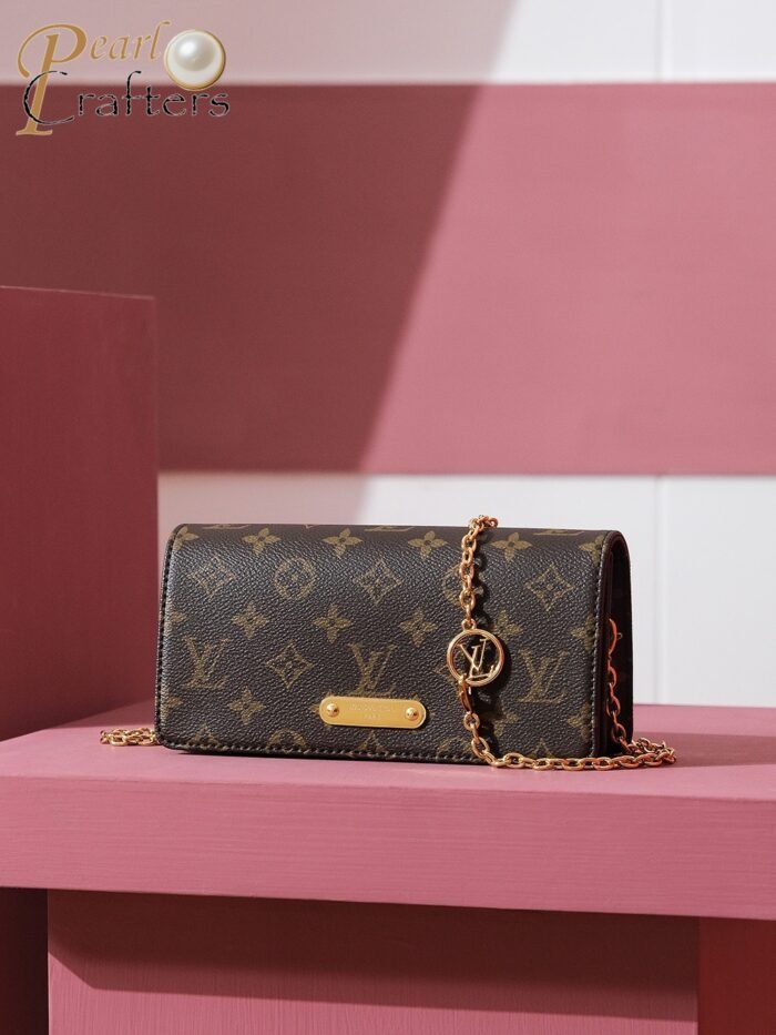 ⁦Louis Vuitton LV Monogram Lily wallet on chain Shoulder Bag Handbag M82509⁩ - الصورة ⁦1⁩