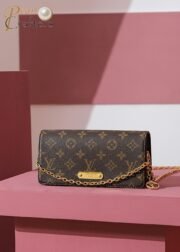 ⁦Louis Vuitton LV Monogram Lily wallet on chain Shoulder Bag Handbag M82509⁩ - الصورة ⁦3⁩