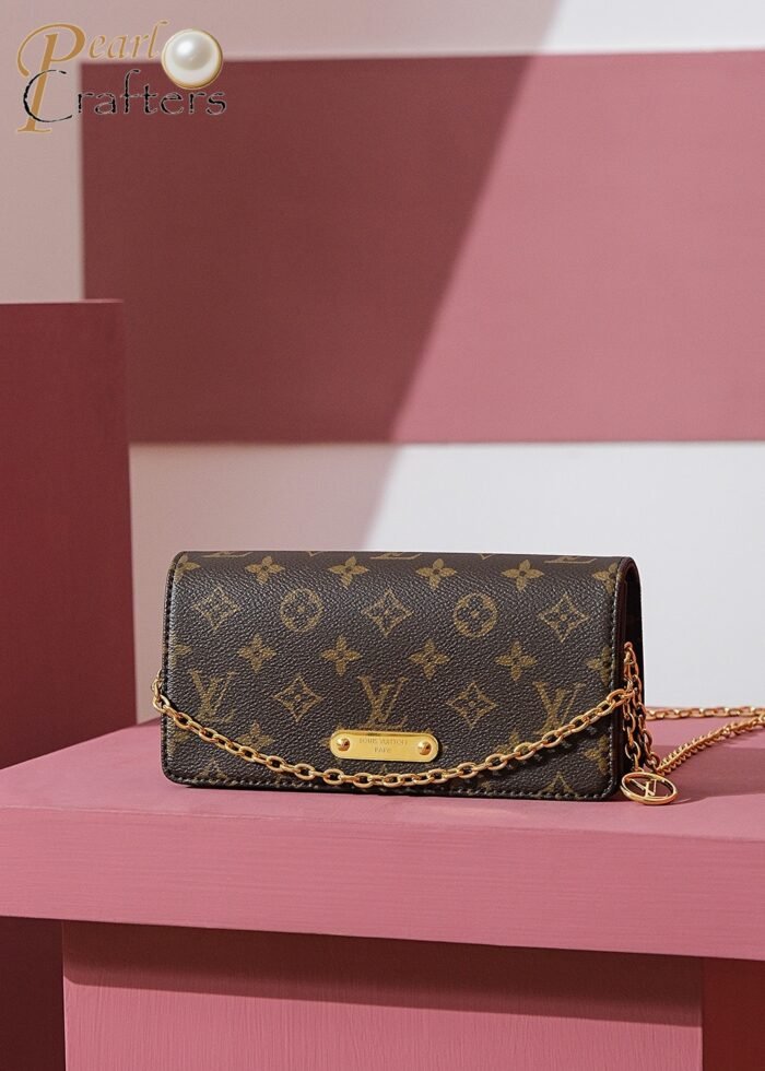 ⁦Louis Vuitton LV Monogram Lily wallet on chain Shoulder Bag Handbag M82509⁩ - الصورة ⁦3⁩