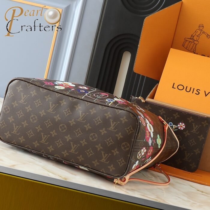 ⁦Louis Vuitton LV  Takashi Murakami Neverfull MM Tote Bag Shopper Shoulder Bag M13675 M13271 M40995⁩ - الصورة ⁦6⁩