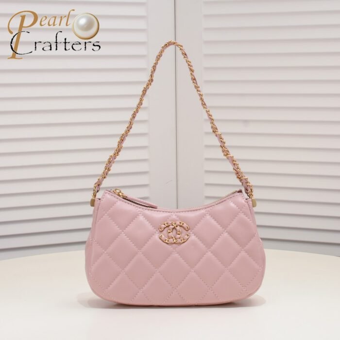 ⁦Chanel 23K Double C Hobo Chain Shoulder Bag Handbag⁩ - الصورة ⁦5⁩