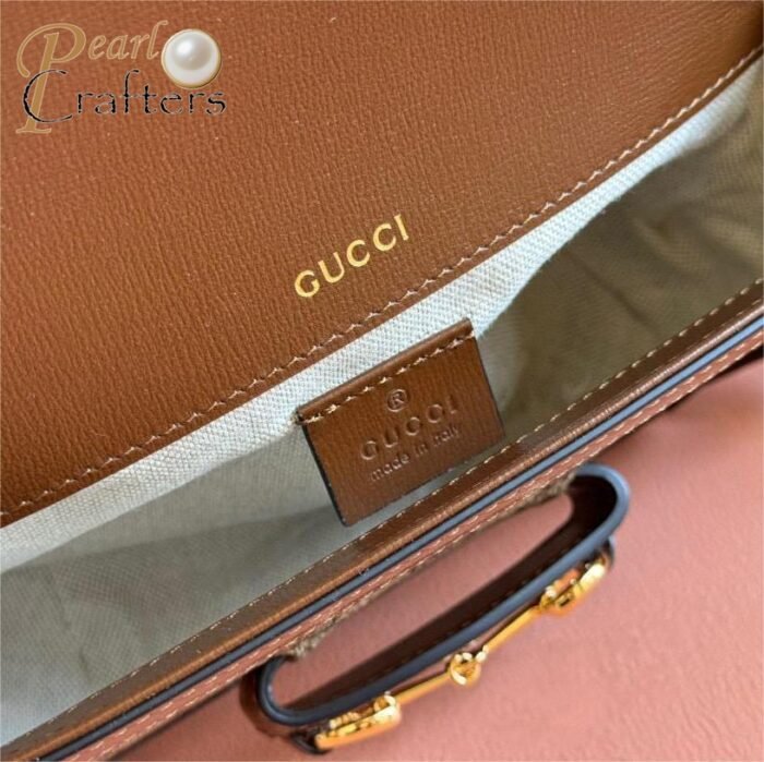 ⁦GUCCI 1955 Horsebit Shoulder Bag Mini Handbag 10A Mirror Quality Version⁩ - الصورة ⁦8⁩
