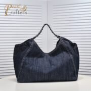 ⁦Chanel Coco Cabas Denim Large Hobo Bag In Blue Shoulder Bag Handbag⁩ - الصورة ⁦3⁩