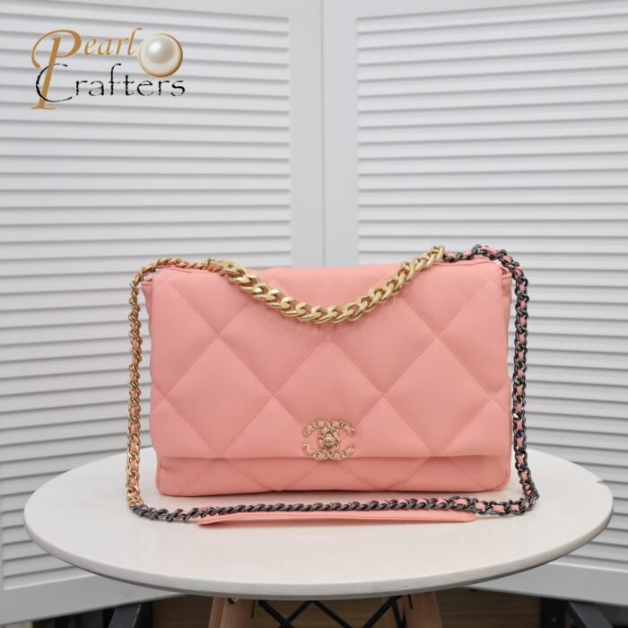 Chanel Lambskin Quilted Large19 Flap Shoulder Bag Handbag - Image 1